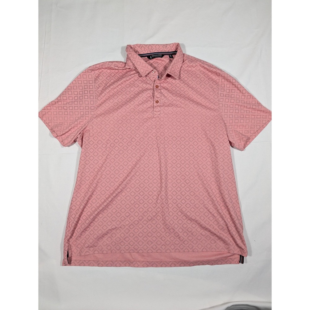 7Diamonds Performance Polo Shirt Pink Diamond Geo Pattern Short Sleeve Men XXL